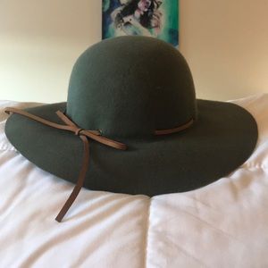 Olive Wool Floppy Hat
